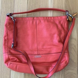 Tomato red leather Coach bag